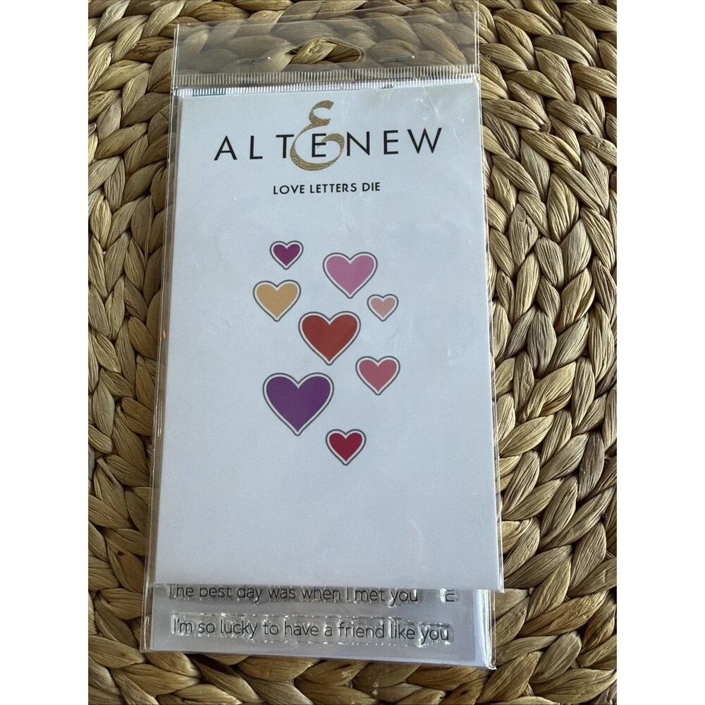 Altenew Stamps Love Letters with dies hearts valentines day sweet sentiments